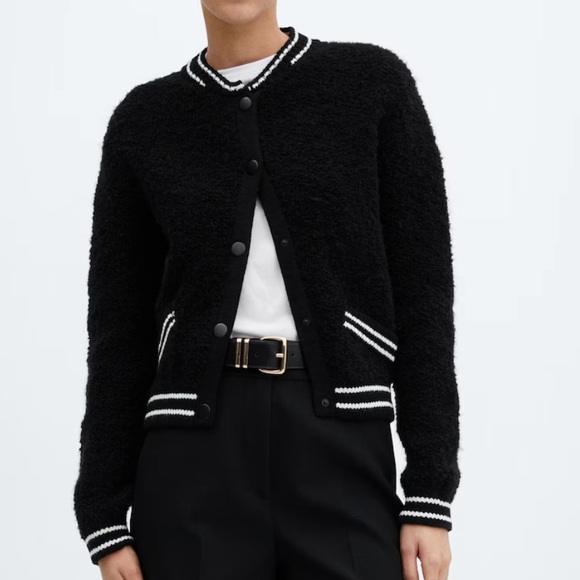 Mango Black and White Textured Jacket - Picture 12 of 13